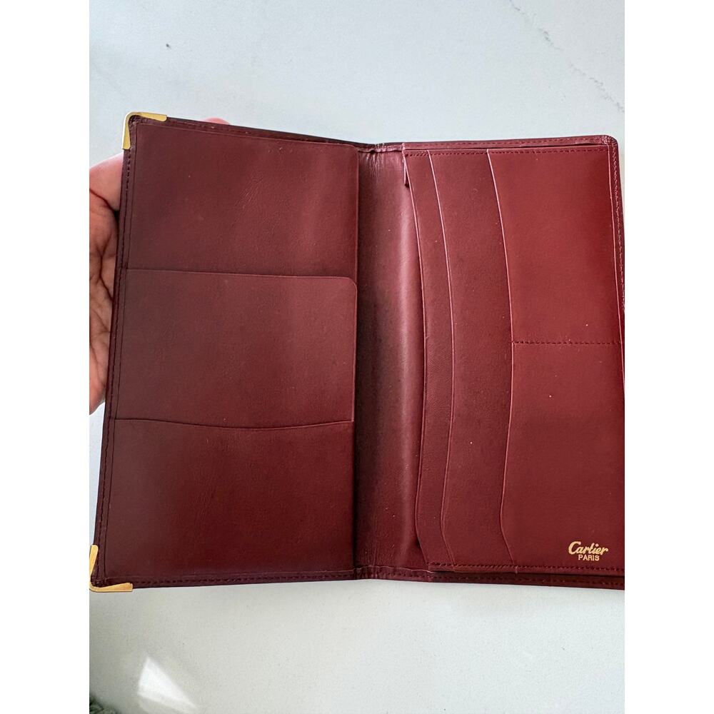 SOLD - Cartier Paris Must de Cartier Burgundy Leather Long Wallet - Picture 4 of 10